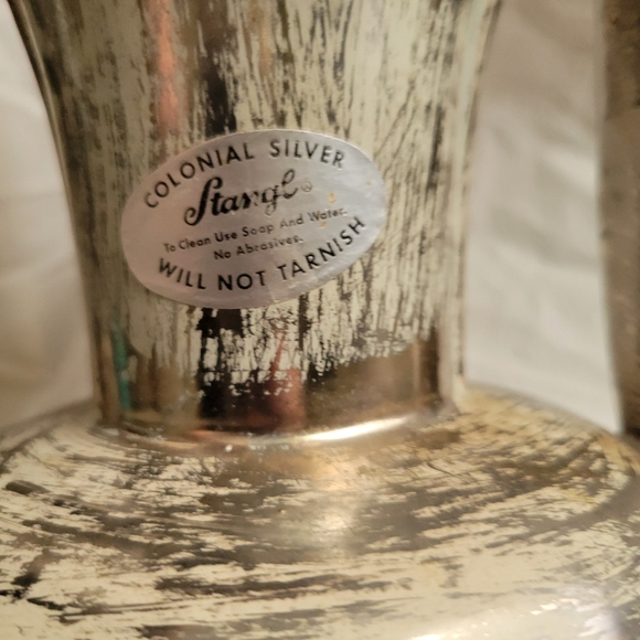 Vintage Stangl Colonial Silver Dual Handle Vase - Picture 6 of 9